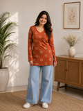 tha beutifull womane bell top awsome print