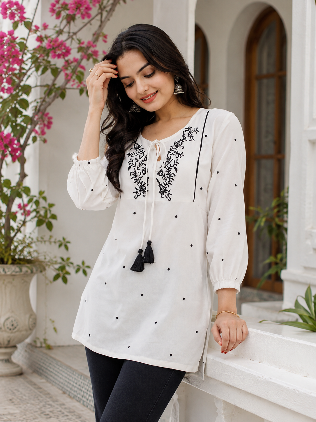Trendy 3/4 Sleeve casual wear Single Pic Printed Kurti