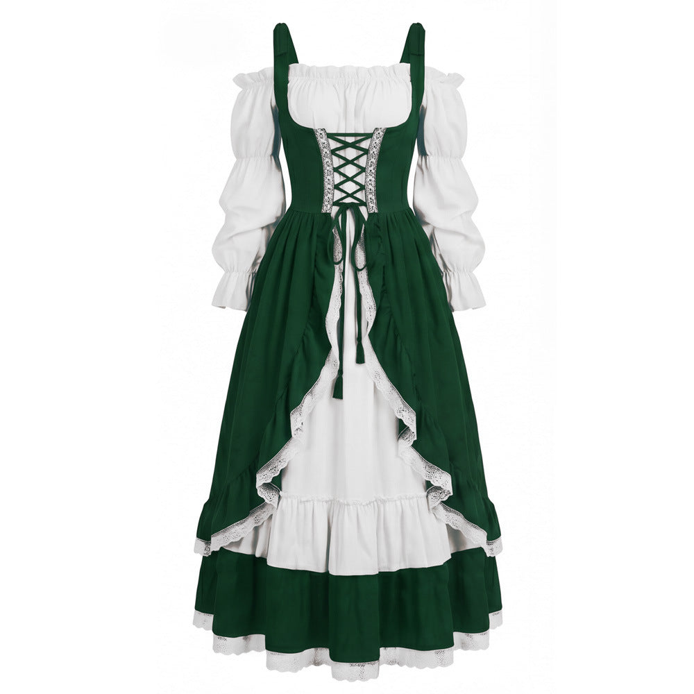 Medieval Vintage Royal Dress Victorian Princess Corset Performance Costume Halloween Stage Costume