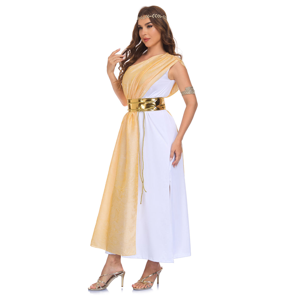 Medieval Athena Greek Goddess Costume Halloween Cleopatra Cosplay Party Stage Performance Dress