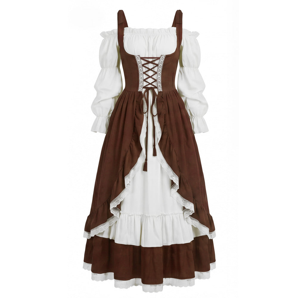 Medieval Vintage Royal Dress Victorian Princess Corset Performance Costume Halloween Stage Costume